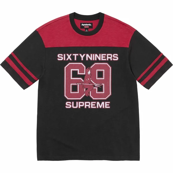 Supreme HYSTERIC GLAMOUR 69 Football Top - Black (front)