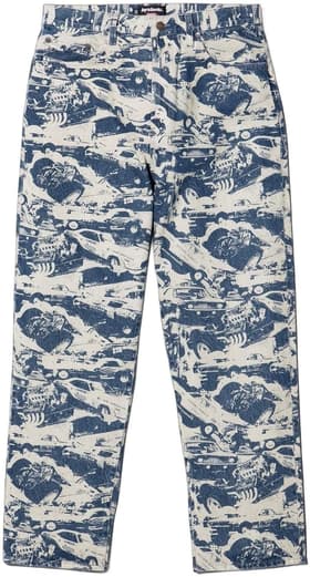 Supreme HYSTERIC GLAMOUR Cars Baggy Jean Washed Indigo