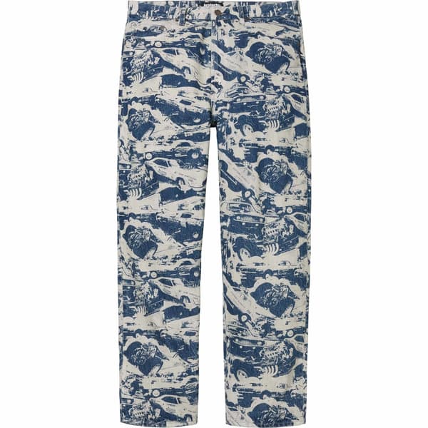 Supreme HYSTERIC GLAMOUR Cars Baggy Jean - Washed Indigo (front)