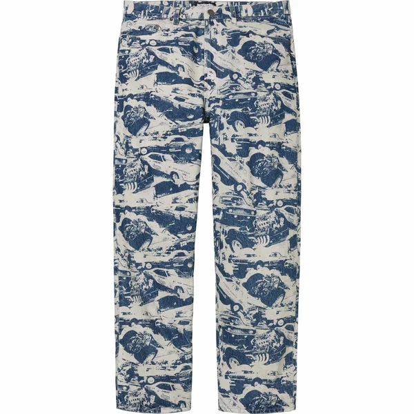 Supreme HYSTERIC GLAMOUR Cars Baggy Jean - Washed Indigo (front)