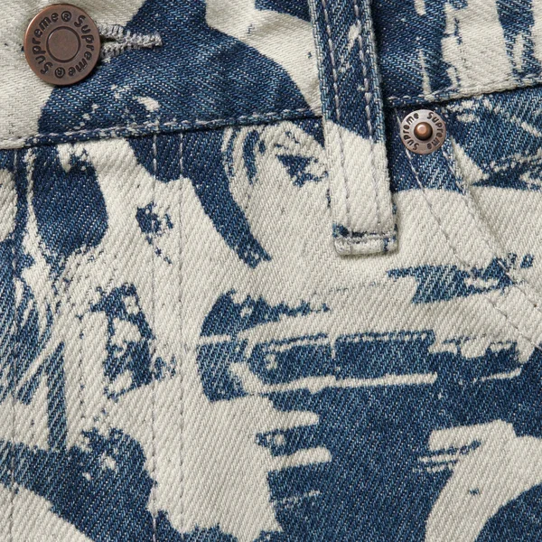 Supreme HYSTERIC GLAMOUR Cars Baggy Jean - Washed Indigo (front)