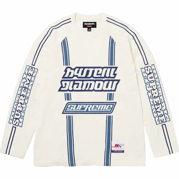 Supreme HYSTERIC GLAMOUR Mesh L/S Top - White (front)