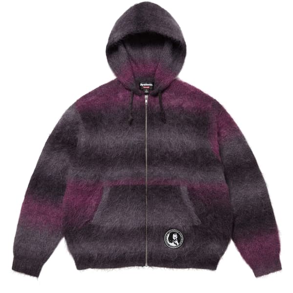 Supreme HYSTERIC GLAMOUR Mohair Zip Up Hooded Sweater - Black (front)