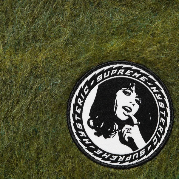 Supreme HYSTERIC GLAMOUR Mohair Zip Up Hooded Sweater - Olive (front)