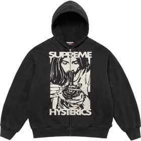 Supreme HYSTERIC GLAMOUR Thermal Lined Zip Up Hooded Sweatshirt Black