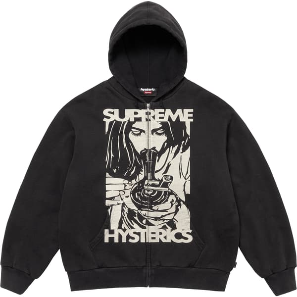 Supreme HYSTERIC GLAMOUR Thermal Lined Zip Up Hooded Sweatshirt - Black (front)