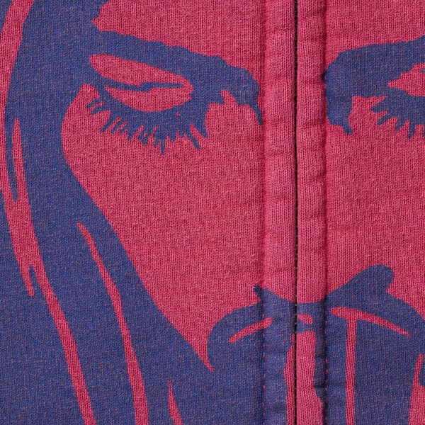 Supreme HYSTERIC GLAMOUR Thermal Lined Zip Up Hooded Sweatshirt - Washed Red (front)