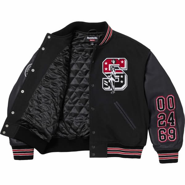 Supreme HYSTERIC GLAMOUR Varsity Jacket - Black (front)