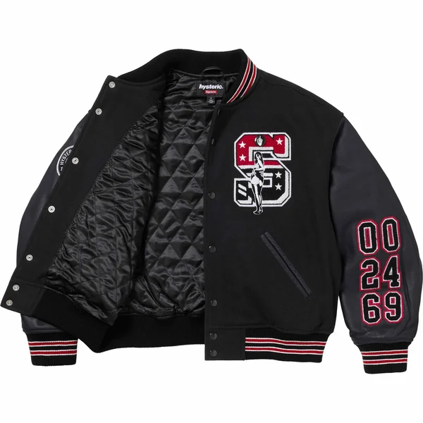 Supreme HYSTERIC GLAMOUR Varsity Jacket - Black (front)