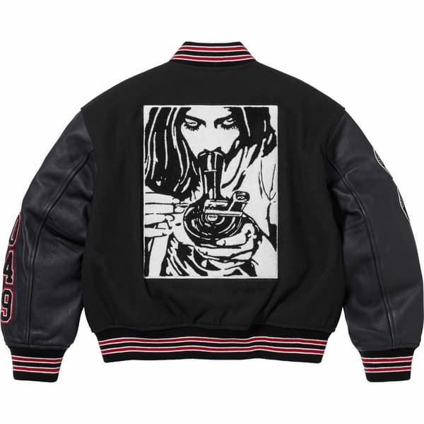 Supreme HYSTERIC GLAMOUR Varsity Jacket - Black (front)