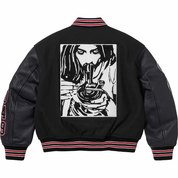 Supreme HYSTERIC GLAMOUR Varsity Jacket - Black (front)