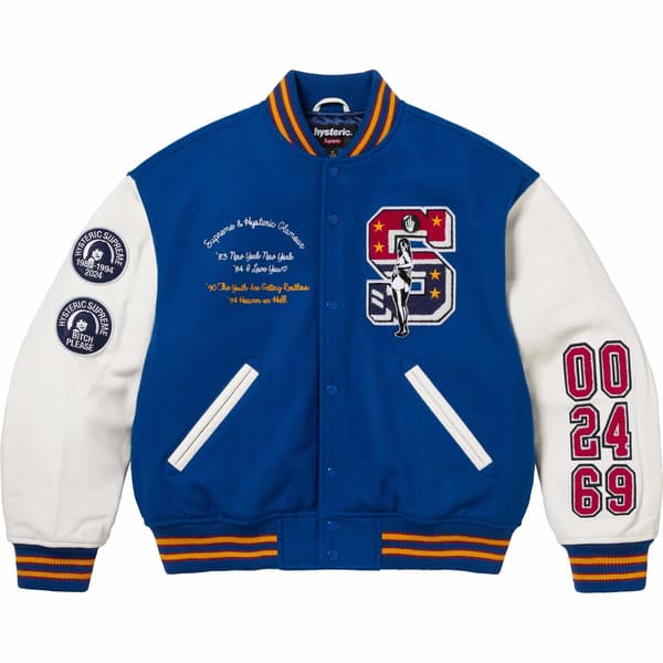 Supreme HYSTERIC GLAMOUR Varsity Jacket - Blue (front)