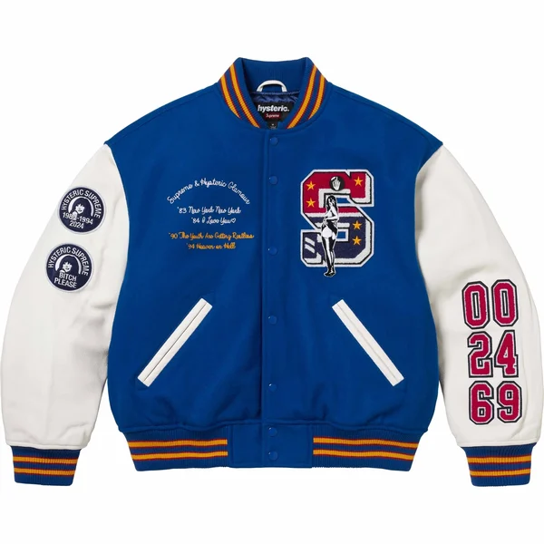 Supreme HYSTERIC GLAMOUR Varsity Jacket - Blue (front)