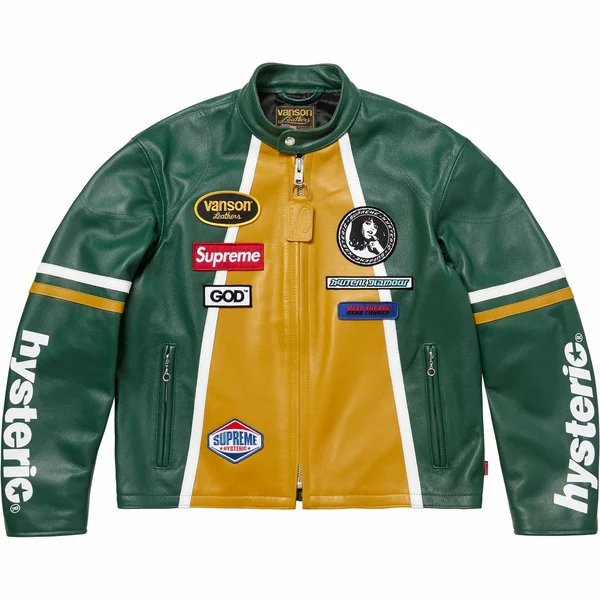 Supreme HYSTERIC GLAMOUR Vanson Leathers Jacket - Green (front)