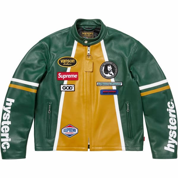 Supreme HYSTERIC GLAMOUR Vanson Leathers Jacket - Green (front)
