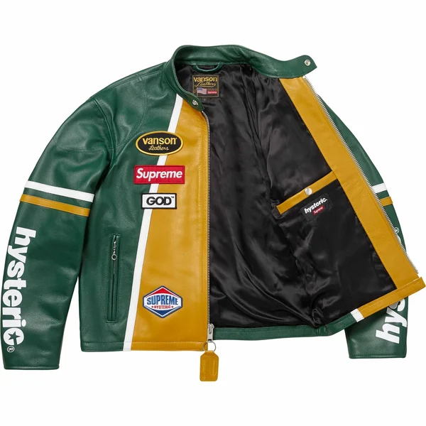 Supreme HYSTERIC GLAMOUR Vanson Leathers Jacket - Green (front)