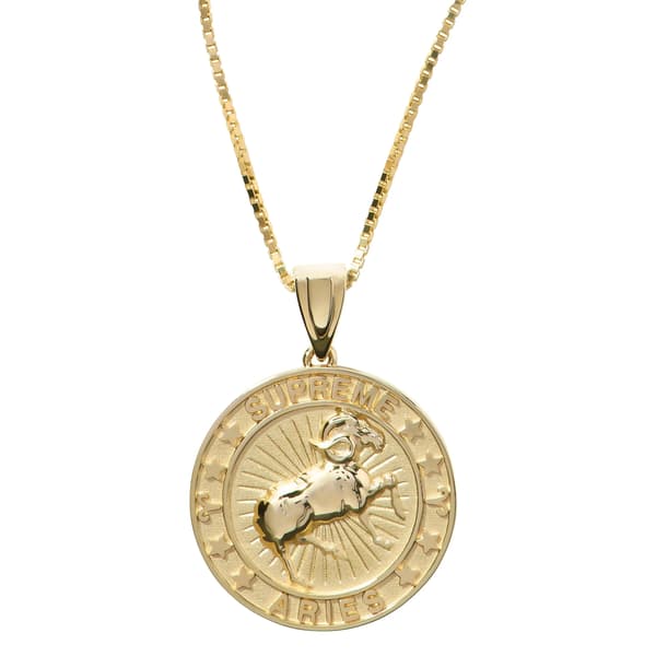 Supreme Jacob&amp;Co 14K Gold Zodiac Pendant - Aries (front)