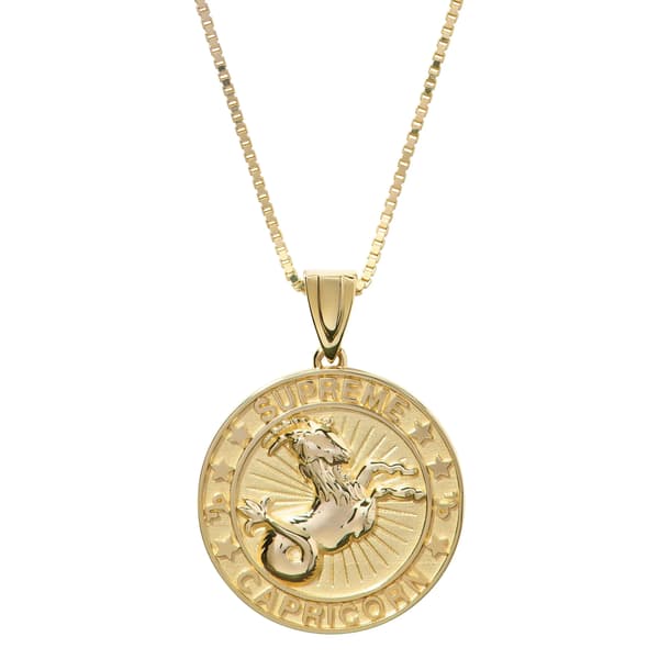 Supreme Jacob&amp;Co 14K Gold Zodiac Pendant - Capricorn (front)