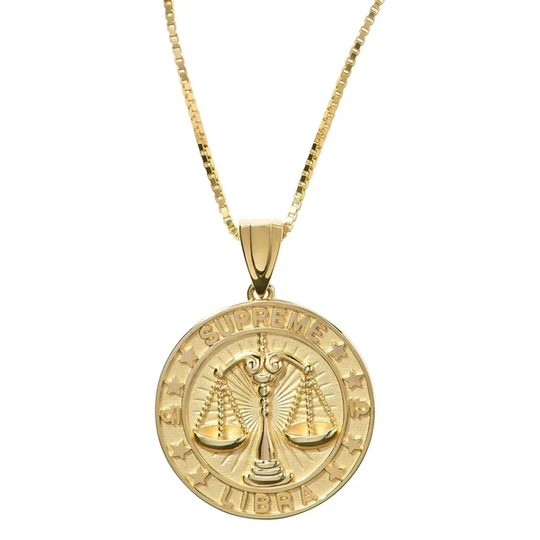 Supreme Jacob&amp;Co 14K Gold Zodiac Pendant - Libra (front)