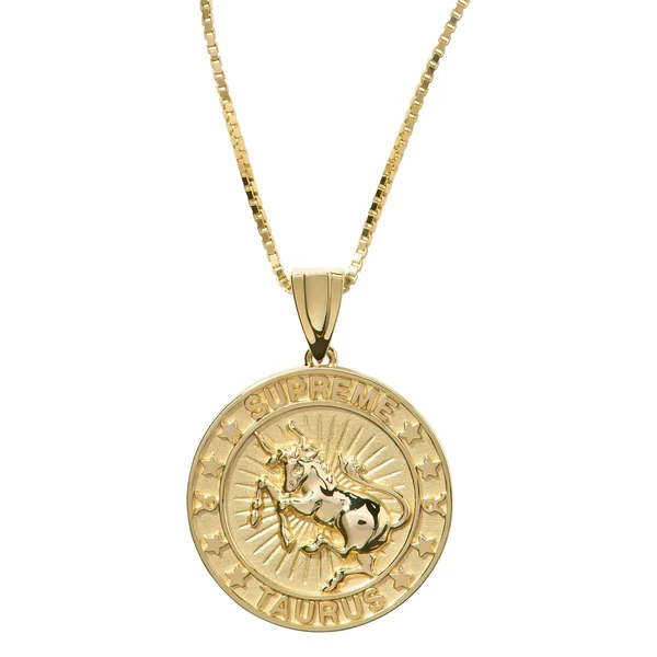 Supreme Jacob&amp;Co 14K Gold Zodiac Pendant - Taurus (front)