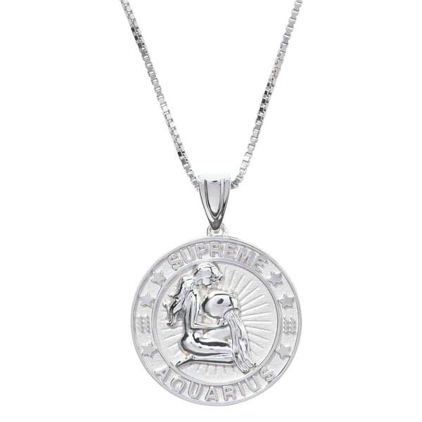 Supreme Jacob&amp;Co Sterling Silver Zodiac Pendant - Aquarius (front)