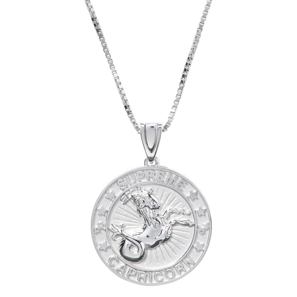 Supreme Jacob&amp;Co Sterling Silver Zodiac Pendant - Capricorn (front)