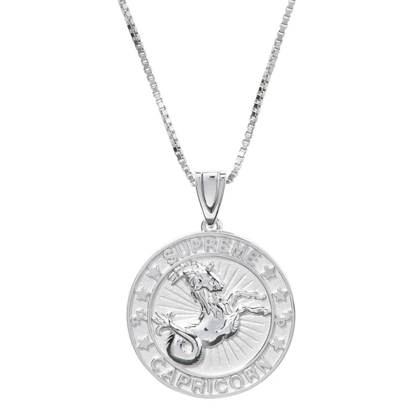 Supreme Jacob&amp;Co Sterling Silver Zodiac Pendant - Capricorn (front)