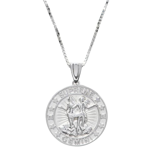 Supreme Jacob&amp;Co Sterling Silver Zodiac Pendant - Gemini (front)