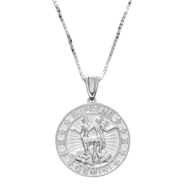 Supreme Jacob&amp;Co Sterling Silver Zodiac Pendant - Gemini (front)