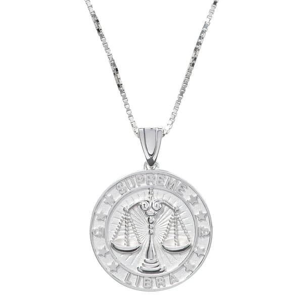 Supreme Jacob&amp;Co Sterling Silver Zodiac Pendant - Libra (front)