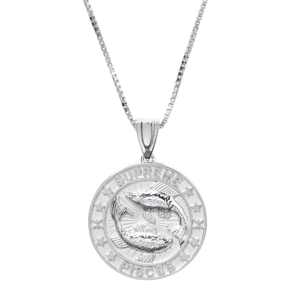 Supreme Jacob&amp;Co Sterling Silver Zodiac Pendant - Pisces (front)