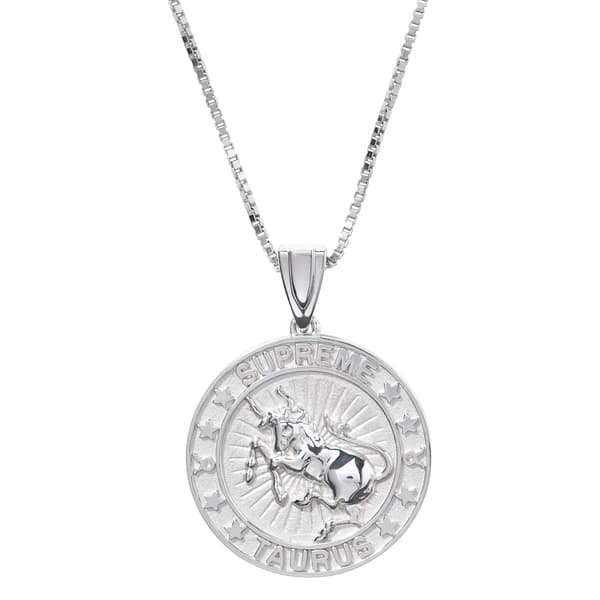 Supreme Jacob&amp;Co Sterling Silver Zodiac Pendant - Taurus (front)