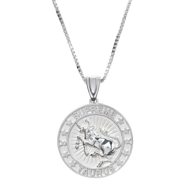 Supreme Jacob&amp;Co Sterling Silver Zodiac Pendant - Taurus (front)
