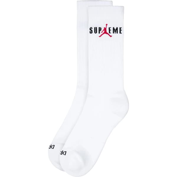 Supreme Jordan Crew Socks (2 Pack) - White (front)