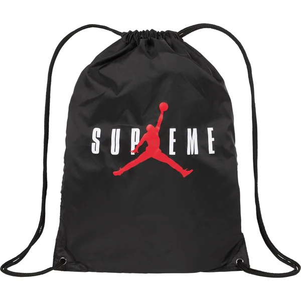 Supreme Jordan Drawstring Bag - Black (front)