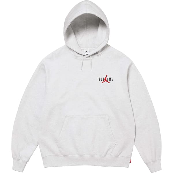 Supreme Jordan Hooded Sweatshirt - Ash Grey (front)
