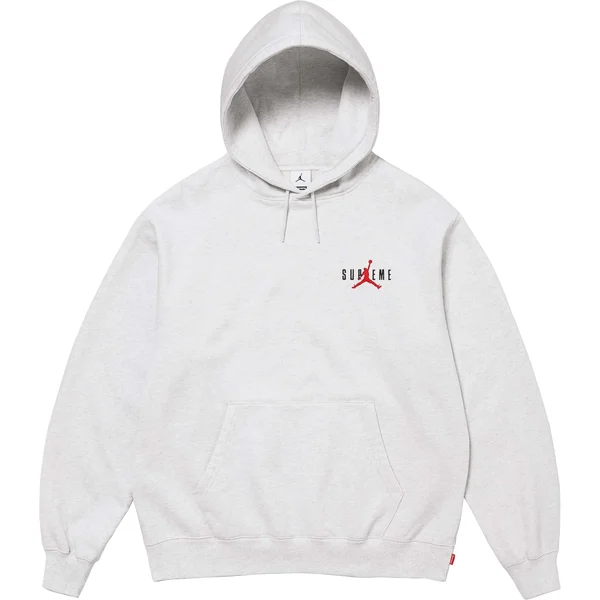Supreme Jordan Hooded Sweatshirt - Ash Grey (front)