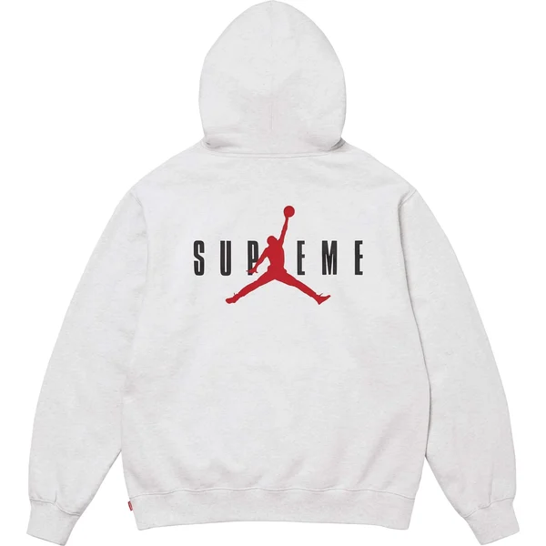 Supreme Jordan Hooded Sweatshirt - Ash Grey (front)