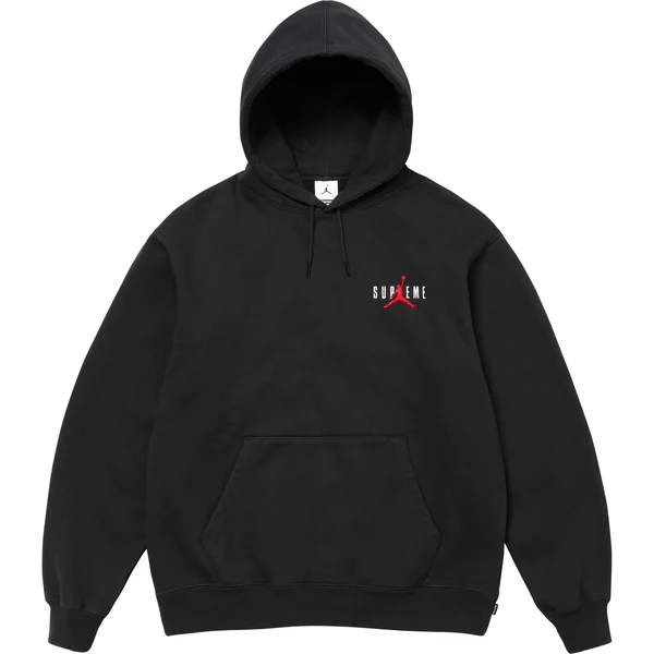 Supreme Jordan Hooded Sweatshirt - Black (front)