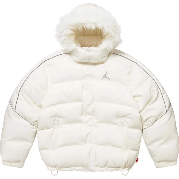 Supreme Jordan Puffer Jacket - White (front)