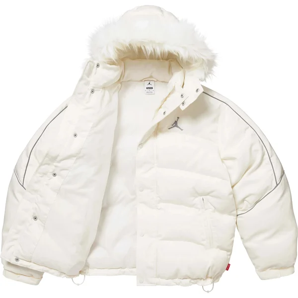 Supreme Jordan Puffer Jacket - White (front)