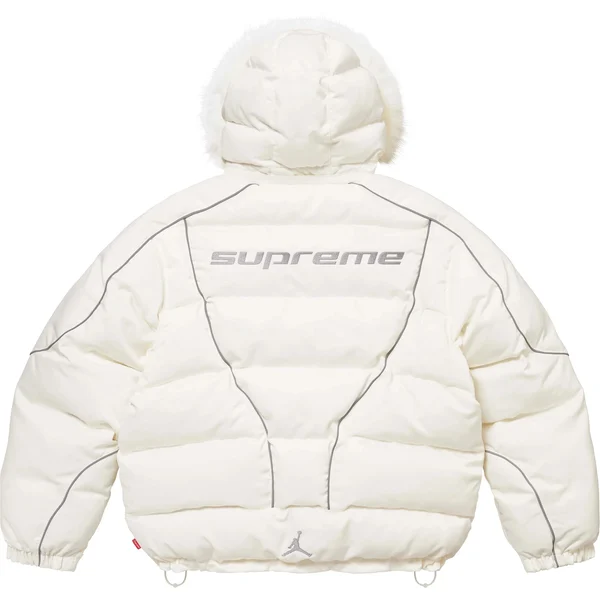 Supreme Jordan Puffer Jacket - White (front)