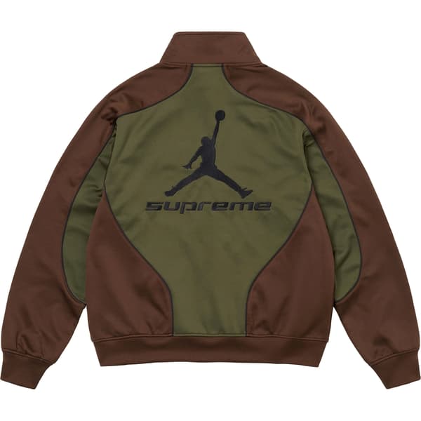 Supreme Jordan Tricot Track Jacket - Olive (front)