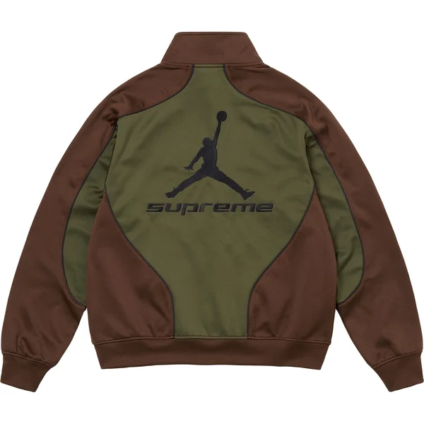 Supreme Jordan Tricot Track Jacket - Olive (front)