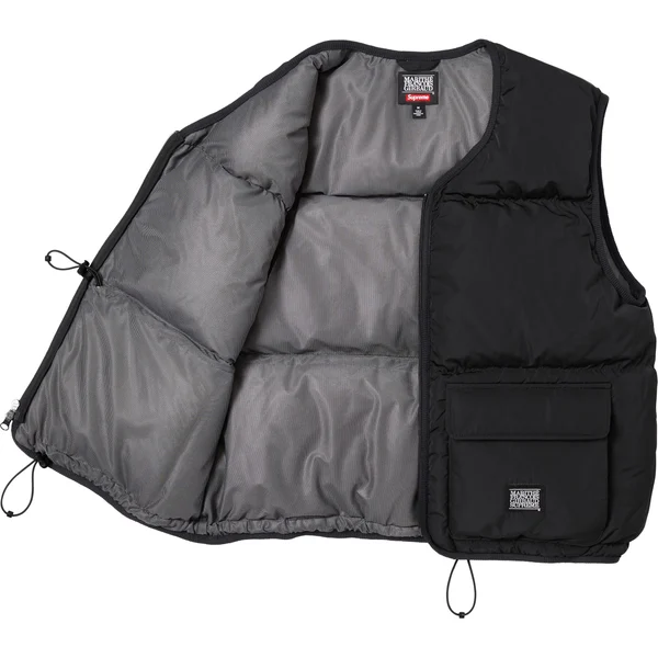 Supreme Marithé + François Girbaud Down Puffer Vest - Black (front)