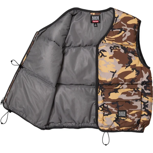 Supreme Marithé + François Girbaud Down Puffer Vest - Camo (front)
