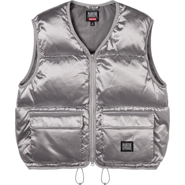 Supreme Marithé + François Girbaud Down Puffer Vest - Silver (front)