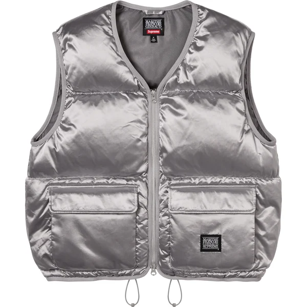 Supreme Marithé + François Girbaud Down Puffer Vest - Silver (front)