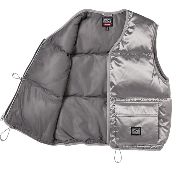 Supreme Marithé + François Girbaud Down Puffer Vest - Silver (front)