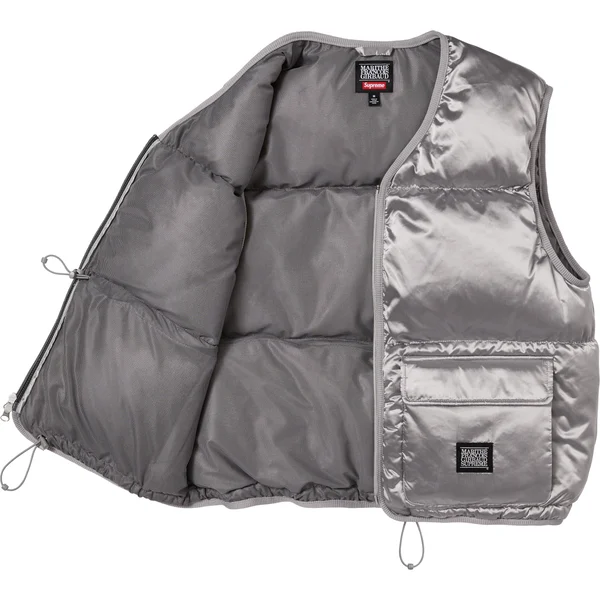 Supreme Marithé + François Girbaud Down Puffer Vest - Silver (front)